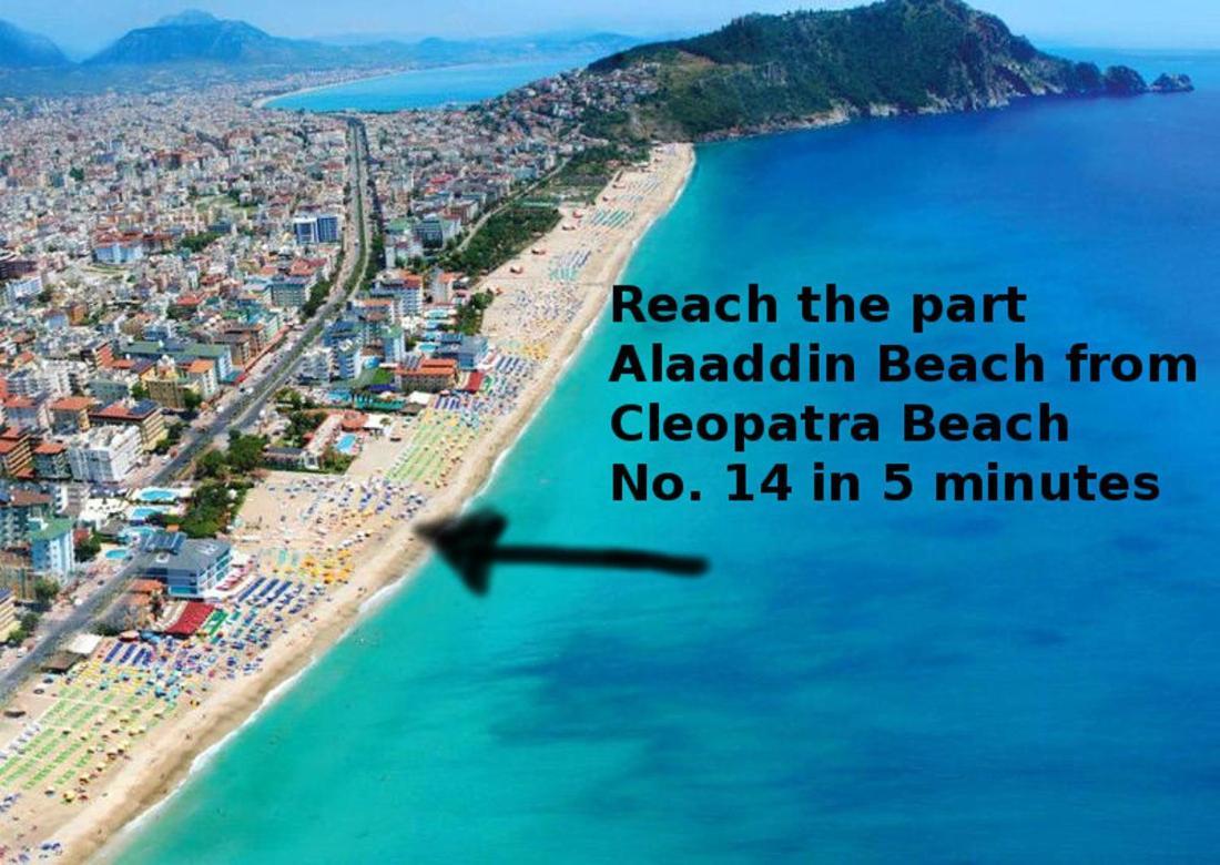 Palm Beach Cleopatra House, Beautiful Private Apartment Just 300 Meters To Cleopatra Beach 14 With Umbrellas, Bikes And Many Extras Included! Alanya Exterior foto